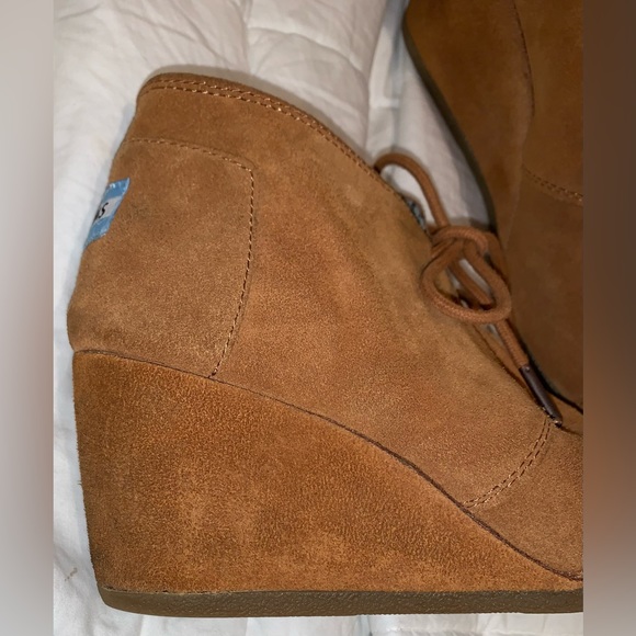 TOMS Suede wedge ankle boots booties women’s size 7.5 - Picture 6 of 13